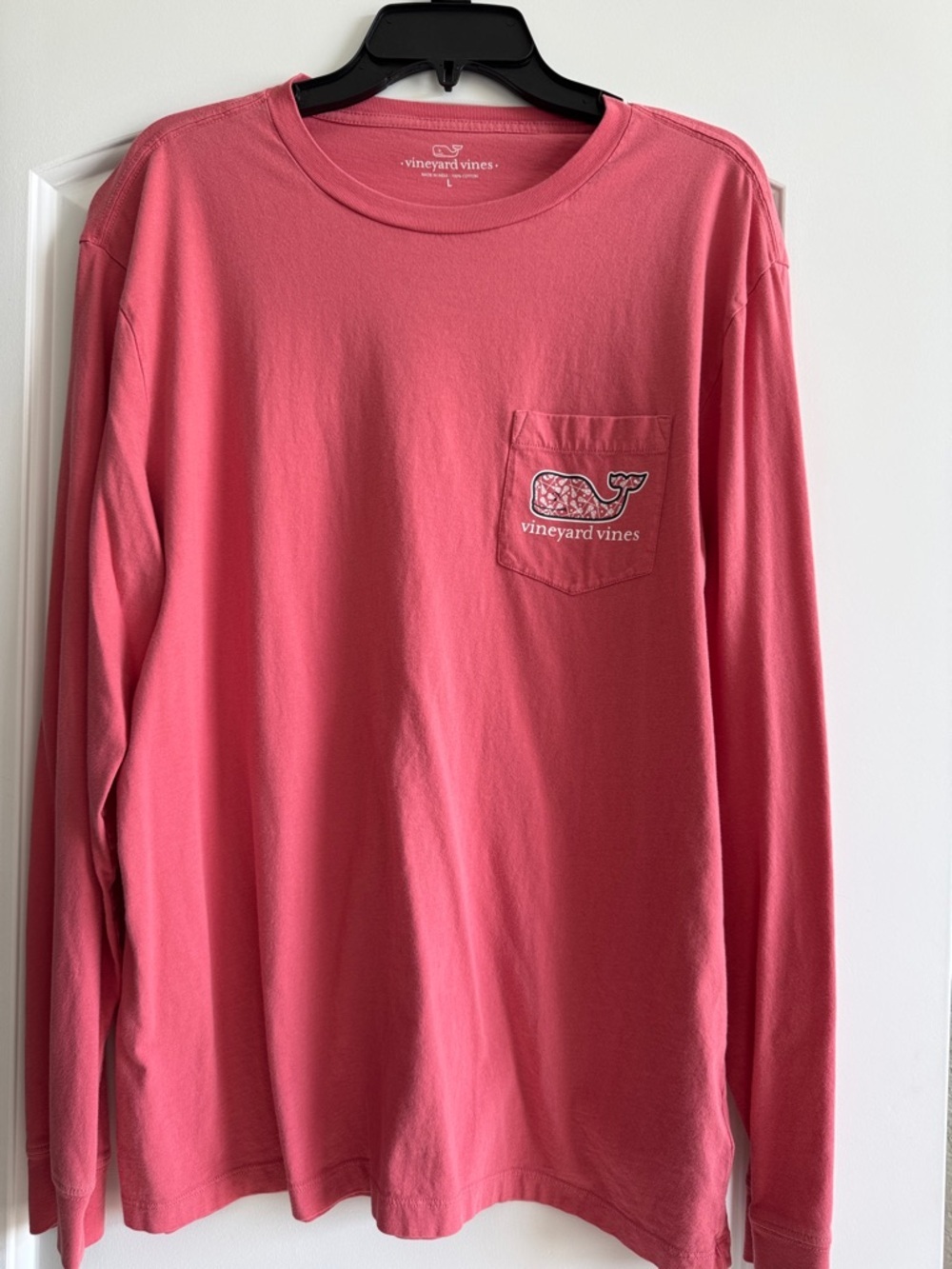 Vineyard Vines Long Sleeve Pocket Tee - Coral Pink